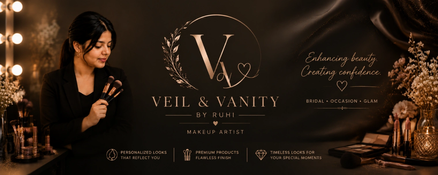 Bridal makeup by Veil & Vanity By Ruhi